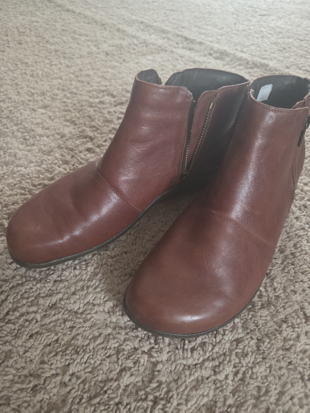 Naot Women's Brown Leather Ankle Booties with Side Zipper